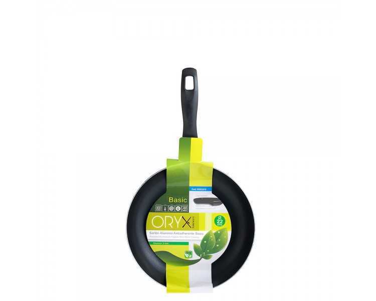 Oryx Sartén Aluminio Antiadherente Basic, Alta Resistencia, Apta Inducción, Libre PFOA, Diámetro 22 cm, Espesor 3 mm.