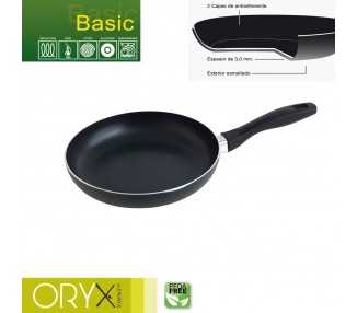 Oryx Sartén Aluminio Antiadherente Basic, Alta Resistencia, Apta Inducción, Libre PFOA, Diámetro 24 cm, Espesor 3 mm.