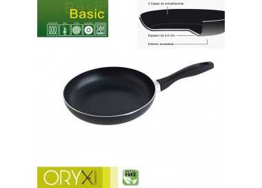Oryx Sartén Aluminio Antiadherente Basic, Alta Resistencia, Apta Inducción, Libre PFOA, Diámetro 24 cm, Espesor 3 mm.
