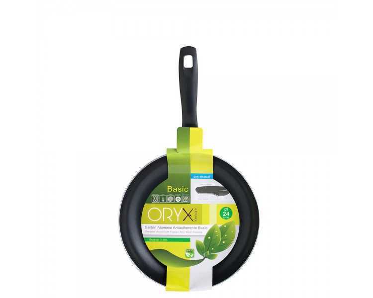 Oryx Sartén Aluminio Antiadherente Basic, Alta Resistencia, Apta Inducción, Libre PFOA, Diámetro 24 cm, Espesor 3 mm.