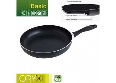 Oryx Sartén Aluminio Antiadherente Basic, Alta Resistencia, Apta Inducción, Libre PFOA, Diámetro 30 cm, Espesor 3 mm.
