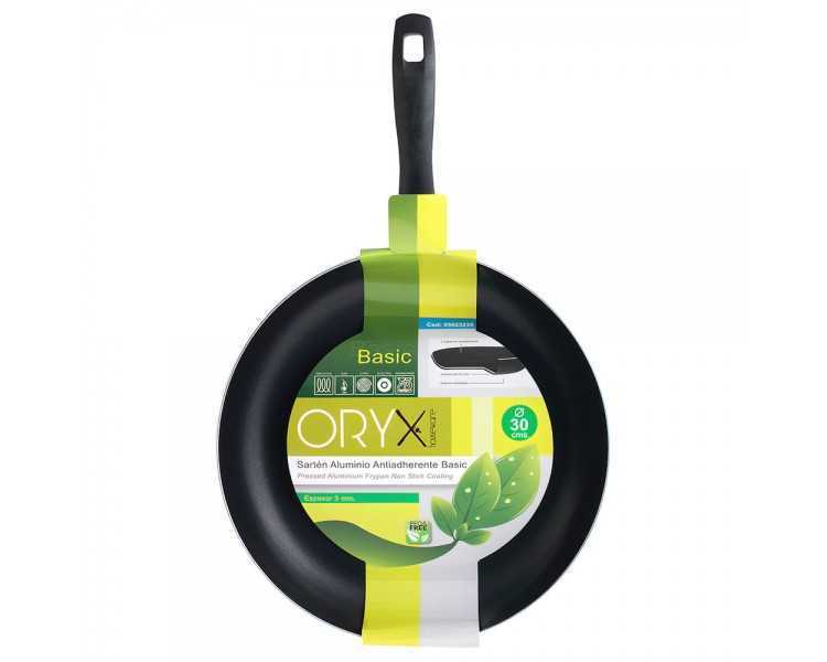Oryx Sartén Aluminio Antiadherente Basic, Alta Resistencia, Apta Inducción, Libre PFOA, Diámetro 30 cm, Espesor 3 mm.