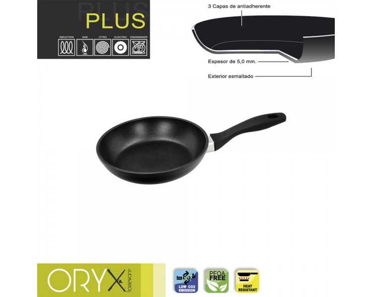 Oryx Sartén Aluminio Antiadherente Plus, Forjada, Apta Inducción, Libre PFOA, Diámetro 18 cm, Espesor 5 mm.