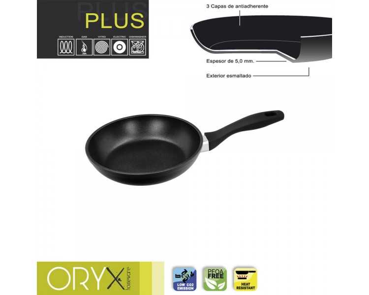 Oryx Sartén Aluminio Antiadherente Plus, Forjada, Apta Inducción, Libre PFOA, Diámetro 20 cm, Espesor 5 mm.