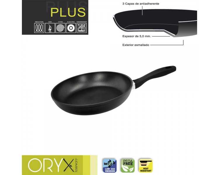 Oryx Sartén Aluminio Antiadherente Plus, Forjada, Apta Inducción, Libre PFOA, Diámetro 24 cm, Espesor 5 mm.