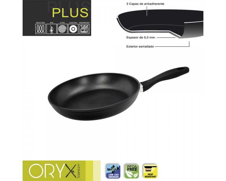 Oryx Sartén Aluminio Antiadherente Plus, Forjada, Apta Inducción, Libre PFOA, Diámetro 26 cm, Espesor 5 mm.