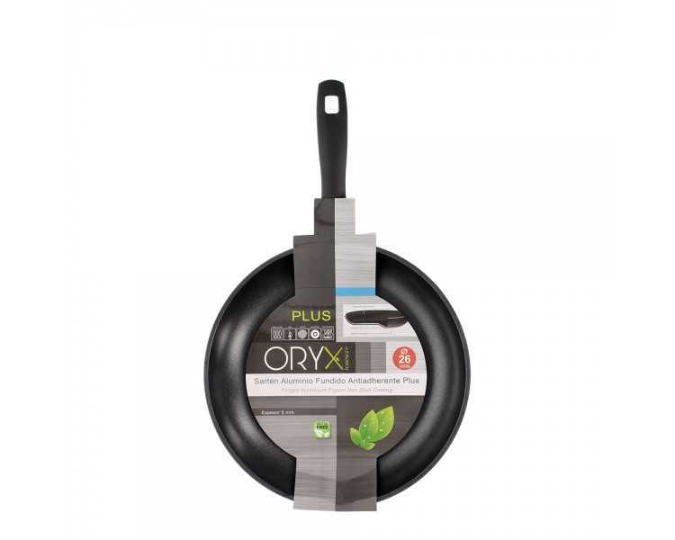 Oryx Sartén Aluminio Antiadherente Plus, Forjada, Apta Inducción, Libre PFOA, Diámetro 26 cm, Espesor 5 mm.