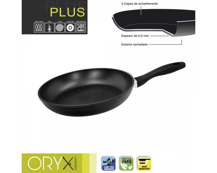 Oryx Sartén Aluminio Antiadherente Plus, Forjada, Apta Inducción, Libre PFOA, Diámetro 28 cm, Espesor 5 mm.