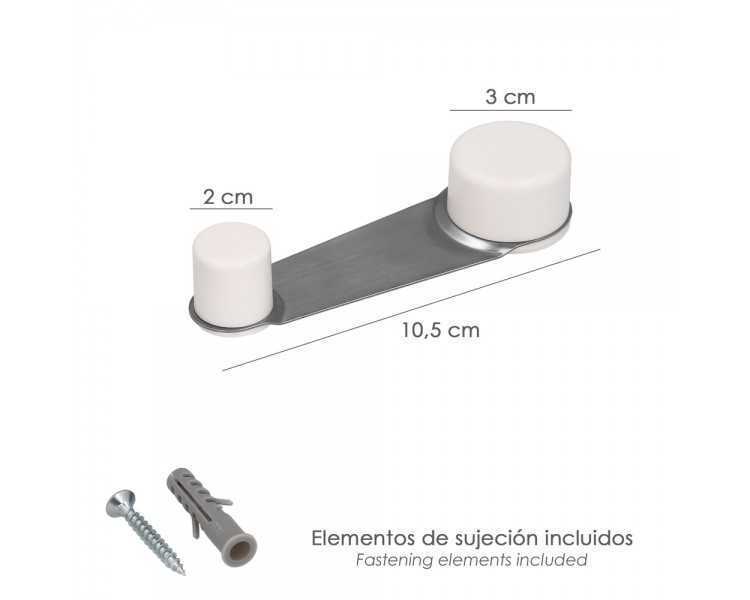 Tope Puerta Adhesivo con Retenedor Blanco