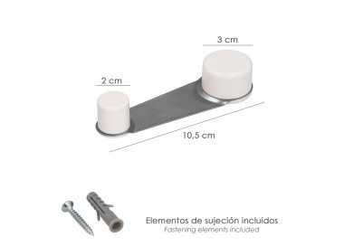 Tope Puerta Adhesivo con Retenedor Blanco