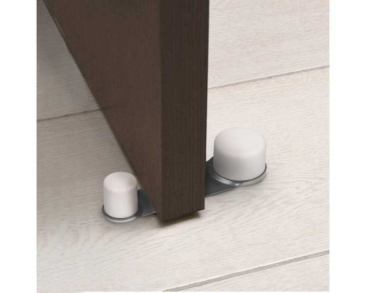 Tope Puerta Adhesivo con Retenedor Blanco