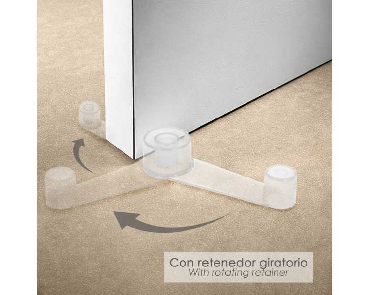Tope Puerta Adhesivo con Retenedor Transparente