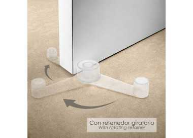 Tope Puerta Adhesivo con Retenedor Transparente