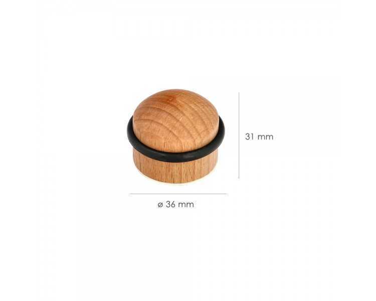 Tope Puerta Atornillable Adhesivo Madera Redondo Roble Claro