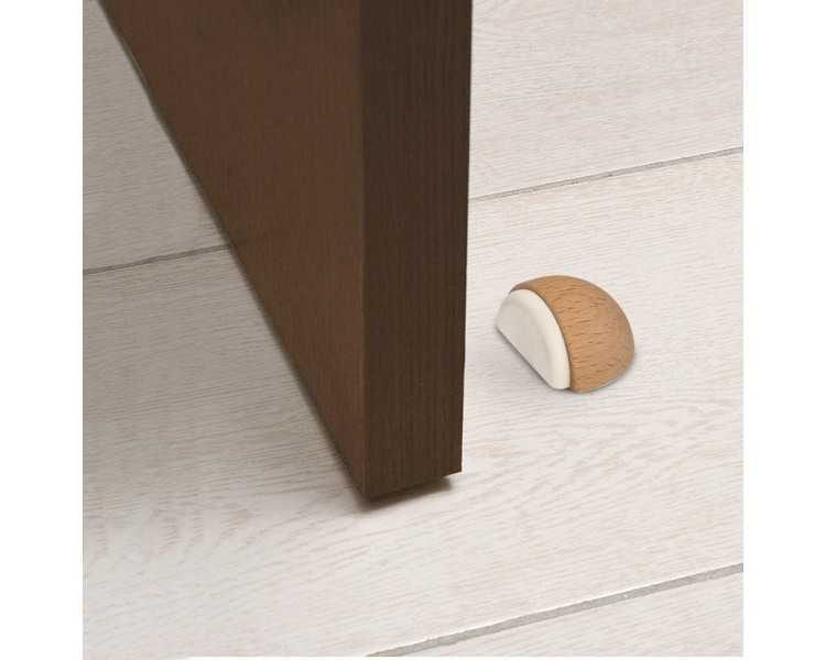 Tope Puerta Adhesivo Madera Media Luna Roble