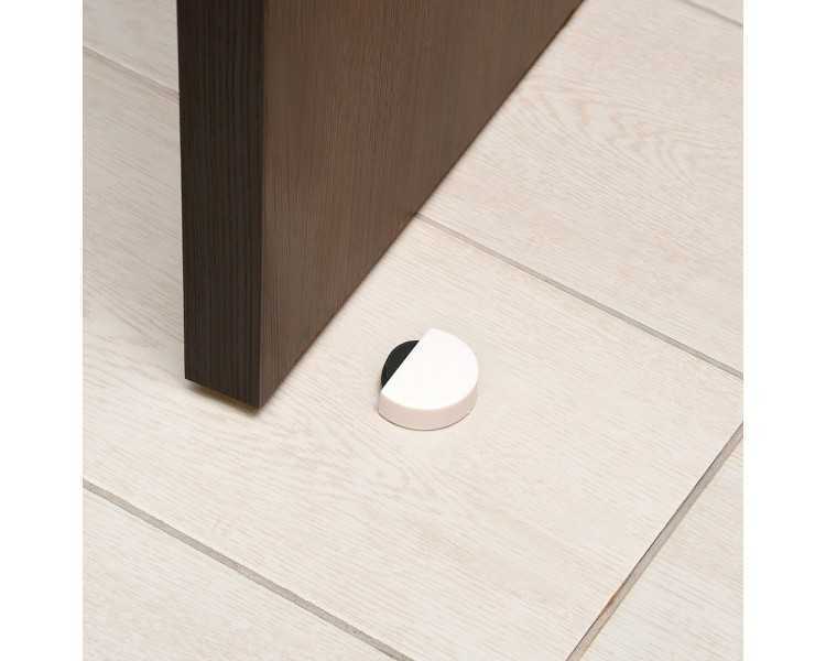 Tope Puerta Adhesivo Silencioso Blanco