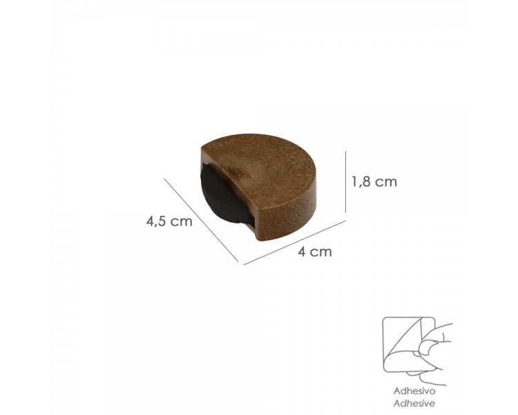 Tope Puerta Adhesivo Silencioso Color Madera