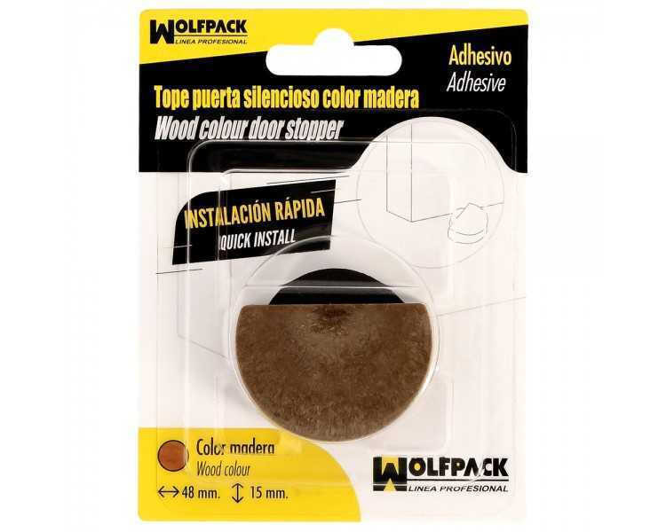 Tope Puerta Adhesivo Silencioso Color Madera