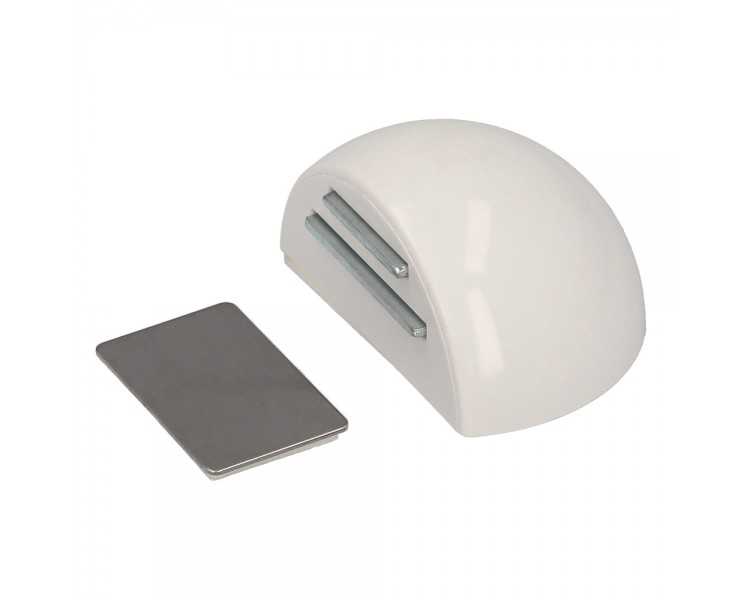Tope Puerta Adhesivo con Imán Retenedor Blanco