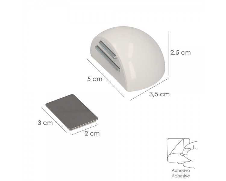 Tope Puerta Adhesivo con Imán Retenedor Blanco