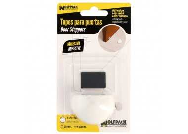 Tope Puerta Adhesivo con Imán Retenedor Blanco