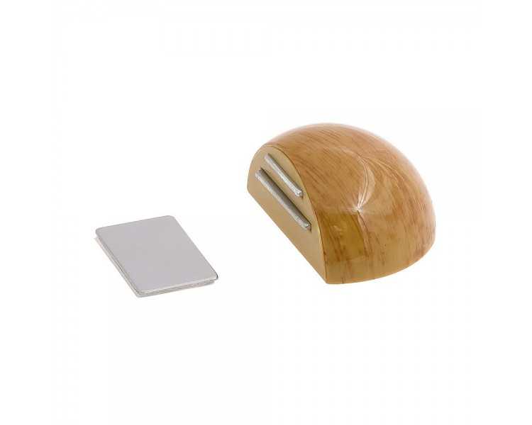 Tope Puerta Adhesivo con Imán Retenedor Color Madera