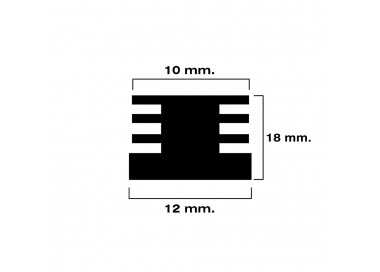 Contera Cuadrada Interior Negra 12x12 mm. Blister 4 piezas.