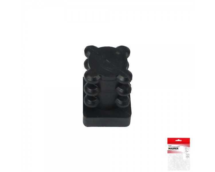 Contera Cuadrada Interior Negra 16x16 mm. Blister 4 piezas.