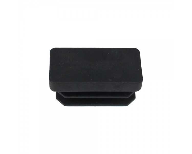 Contera Rectangular Negra 15x30mm. Blister 4 piezas.