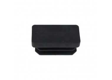 Contera Rectangular Negra 15x30mm. Blister 4 piezas.