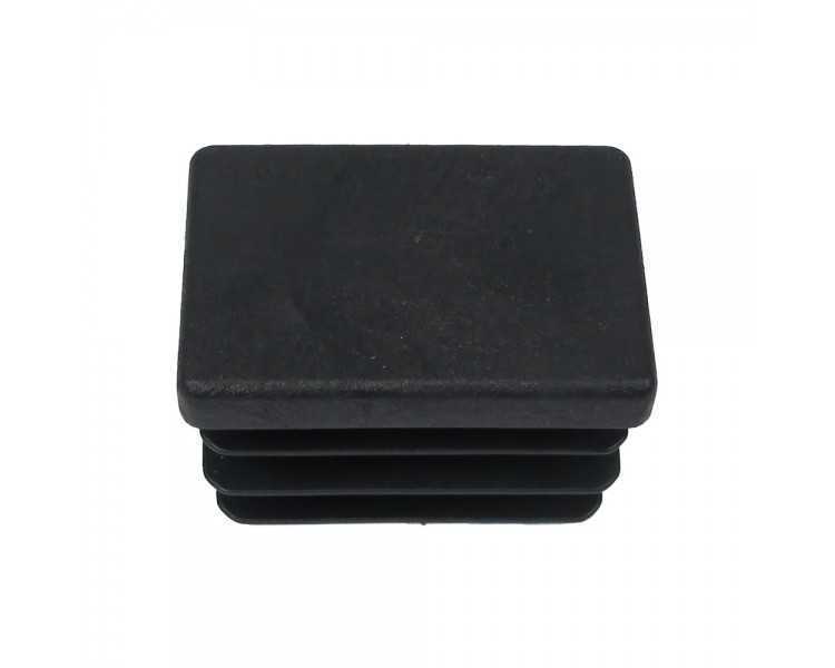 Contera Rectangular Negra 25x35mm. Blister 4 piezas.