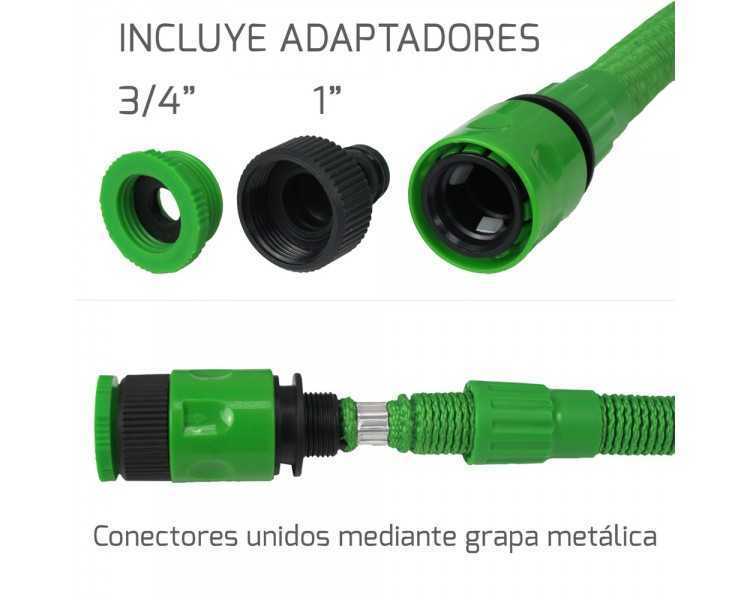 Manguera Extensible Riego Compacto 5 A 15 Metros Con Pistola 7 Posiciones
