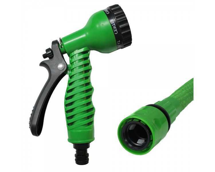 Manguera Extensible Riego Compacto 5 A 15 Metros Con Pistola 7 Posiciones
