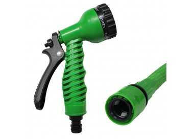 Manguera Extensible Riego Compacto 5 A 15 Metros Con Pistola 7 Posiciones