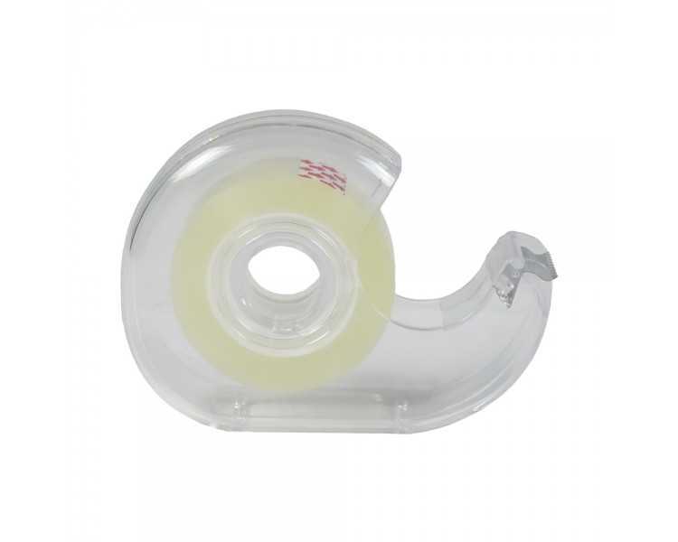 Cinta Celo Adhesivo Transparente 18 mm. x 33 Mts. Con Dispensador.
