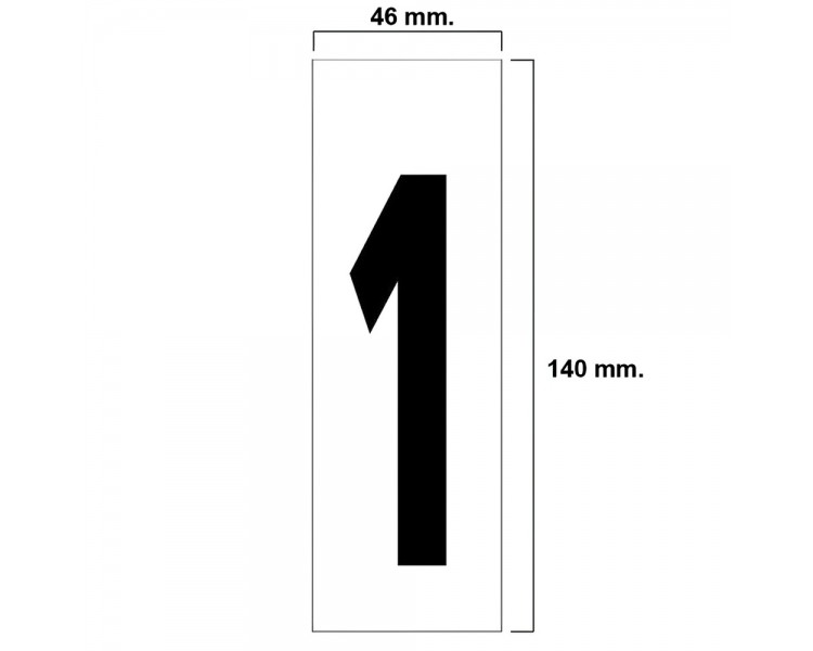 Numero Adhesivo 46x140 mm.   Nº 1