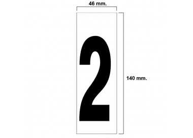Numero Adhesivo 46x140 mm.   Nº 2
