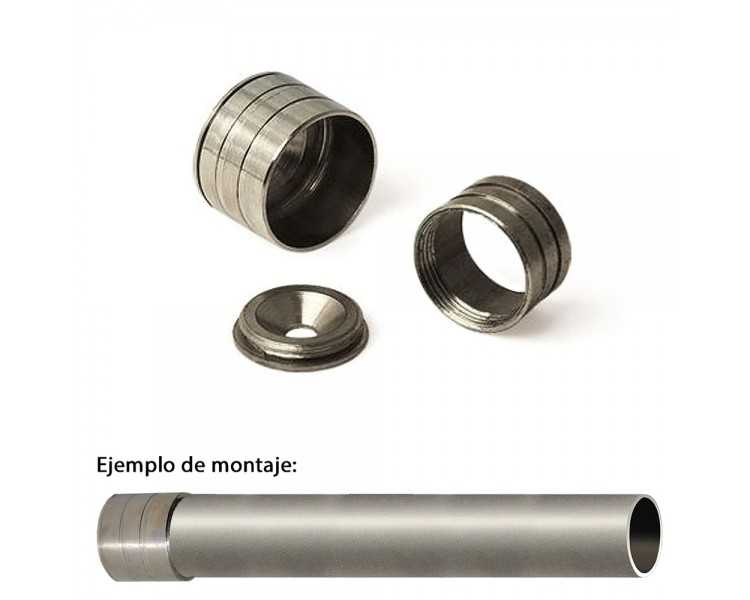 Soporte Barra Armario A Pared Ø 12 mm. Enchufe Laton Niquel (Cromada)