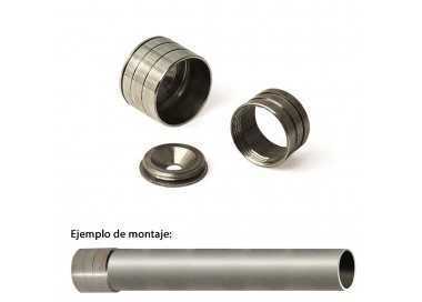 Soporte Barra Armario A Pared Ø 12 mm. Enchufe Laton Niquel (Cromada)