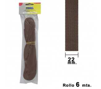 Cinta Persiana Wolfpack Marrón 22 mm. Rollo 6 Metros
