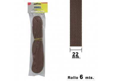 Cinta Persiana Wolfpack Marrón 22 mm. Rollo 6 Metros