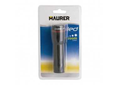 Linterna LED De Mano A Pilas (3 AAA) 50 Lumenes Con Mango Engomado y Función Zoom
