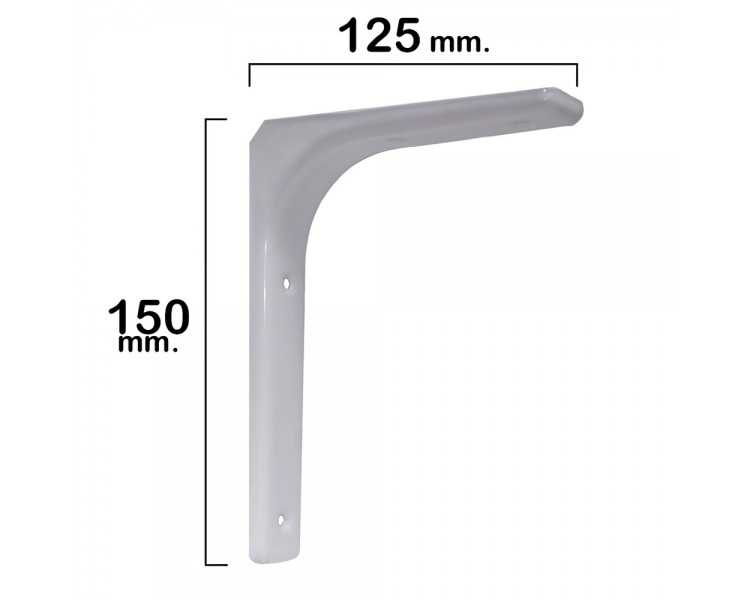 Palomilla Reforzada Blanca   150x125 mm.