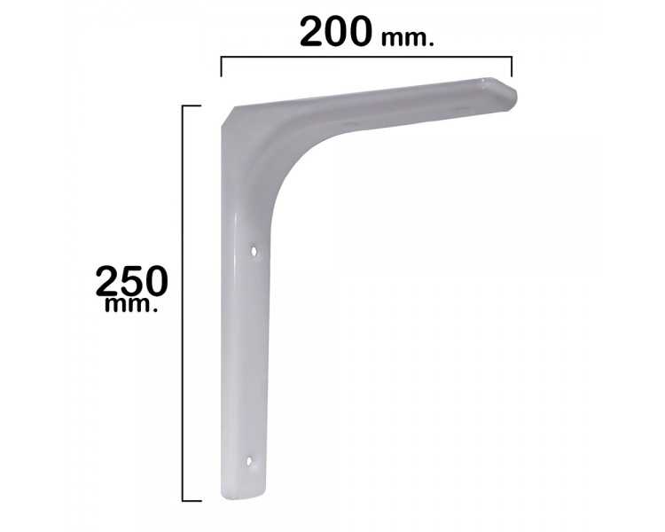 Palomilla Reforzada Blanca   250x200 mm.