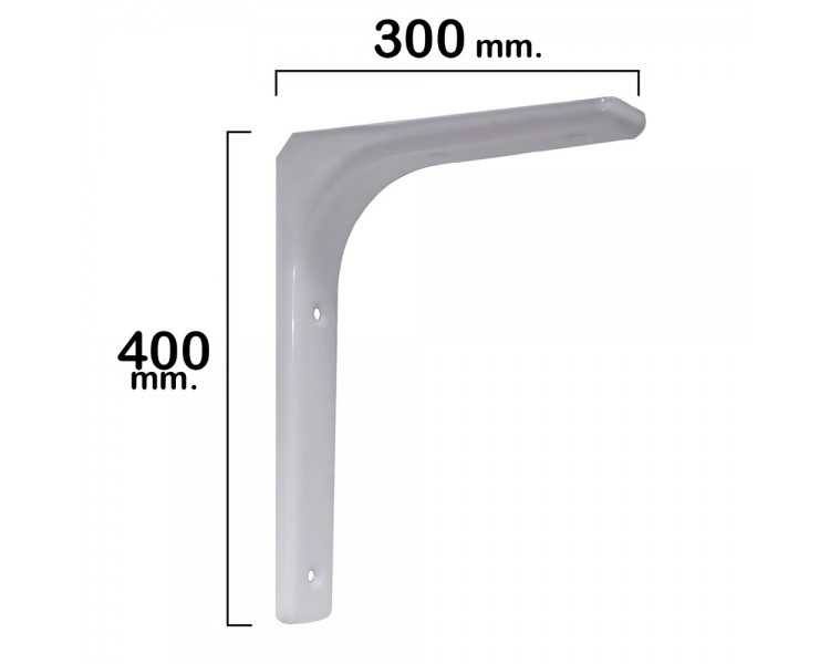 Palomilla Reforzada Blanca   400x300 mm.