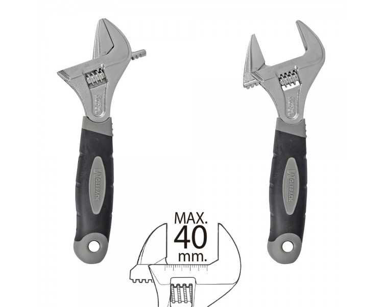 Llave Ajustable Gran Apertura 40 mm. Medida 8"