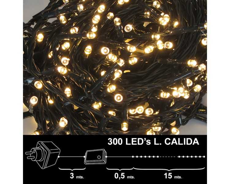 Luces Navidad 300 Leds Luz Calida Interior / exterior (IP44)