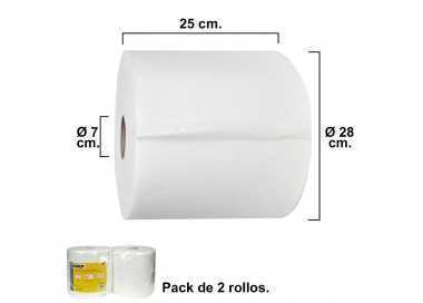 Rollo Papel Secamanos Industrial  800 Servicios Por Rollo (2 Rollos)