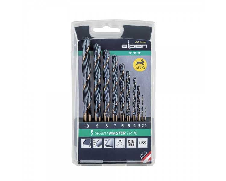 Estuche Brocas Alpen Hss Sprint Master  10 Piezas