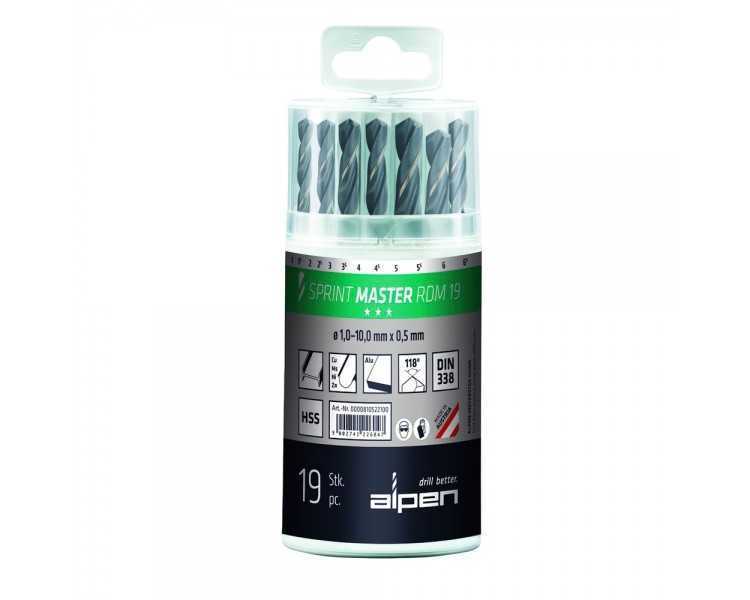 Estuche Brocas Alpen Hss Sprint Master  19 Piezas